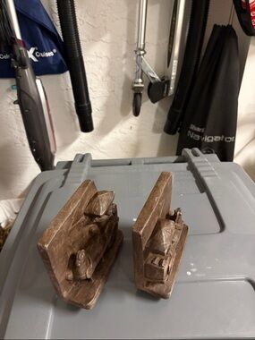 Hand carved Gemstone bookends, Hong Kong
